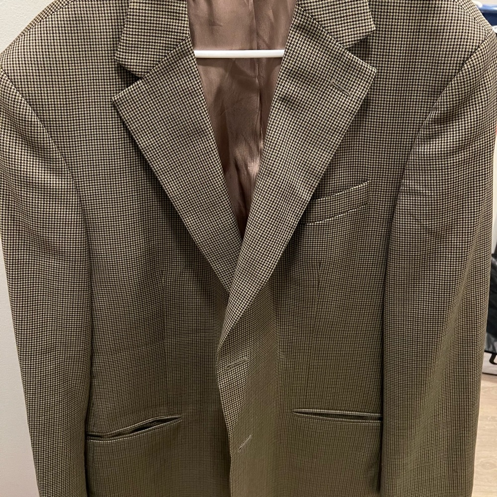 Stafford Men's Checkered Tan Blazer